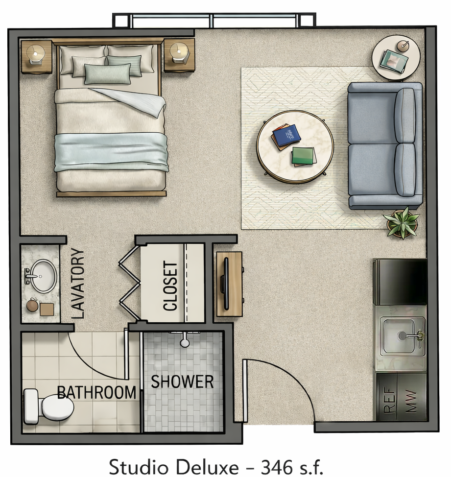 Studio Deluxe floor plan